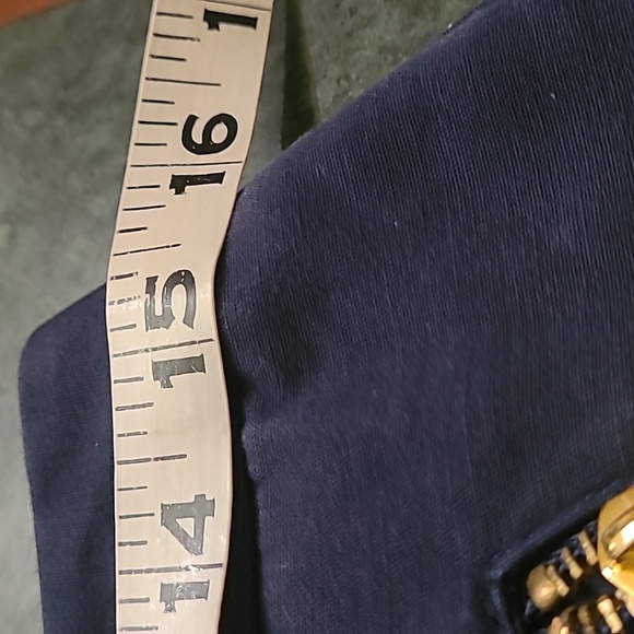 blue trousers with gold zippered pockets - Picture 5 of 7